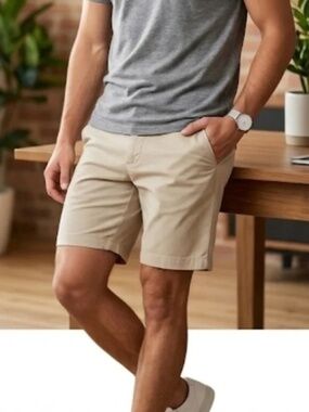 Civil Society Tan CLYDE 6" tailored shorts - size 34 large